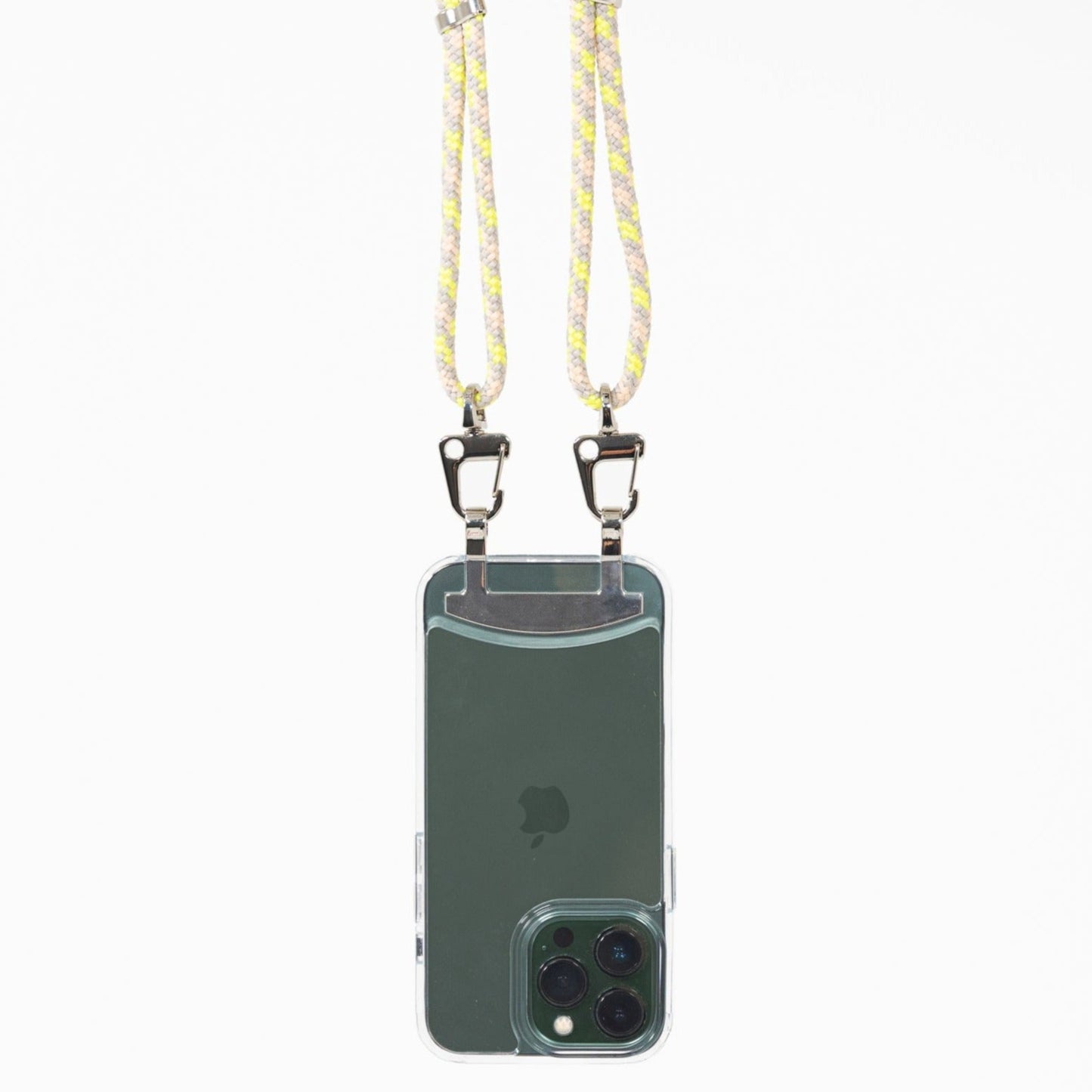 Loop clear crossbody phone case with zest cord hanging 