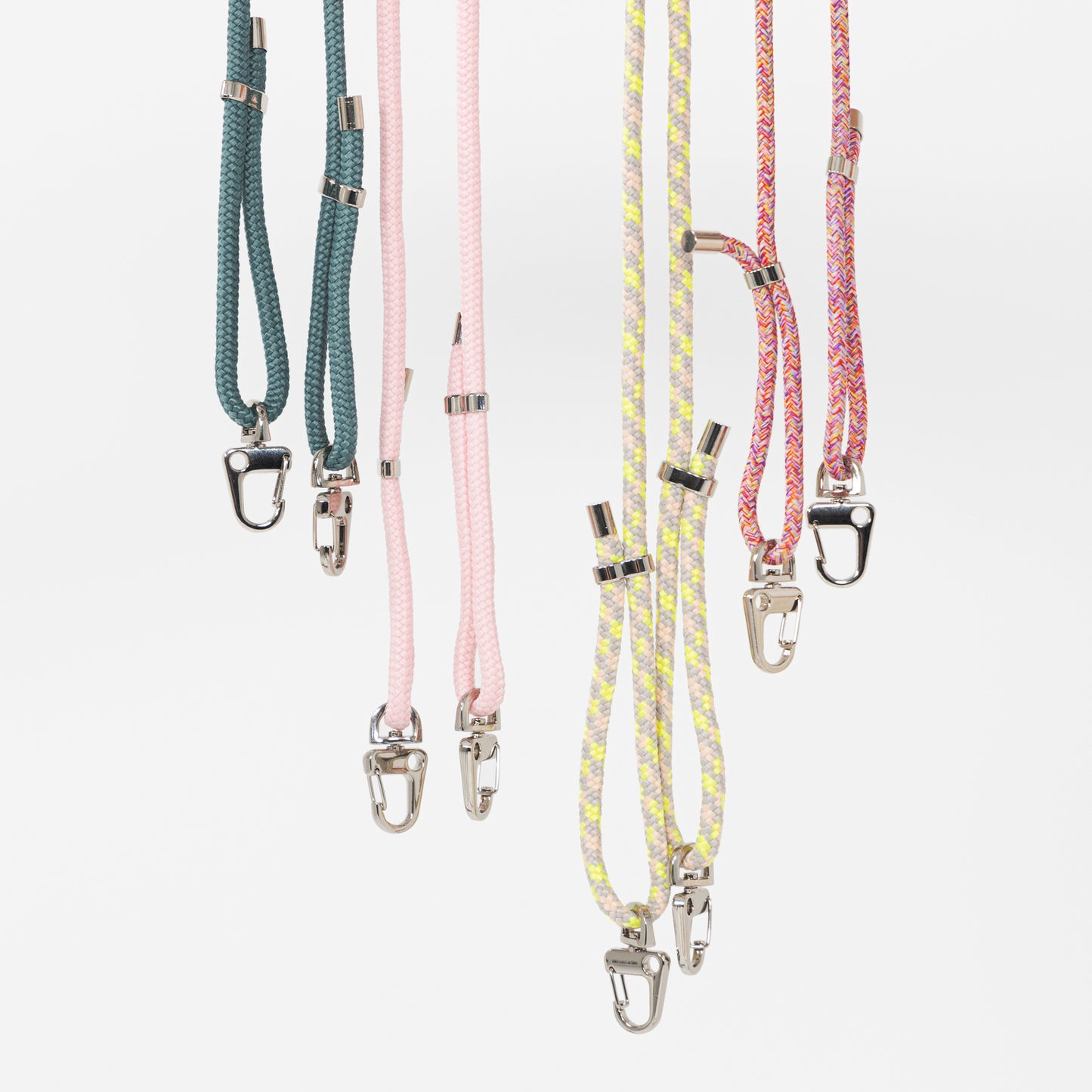 Loop crossbody cords all colours hanging next to eachother