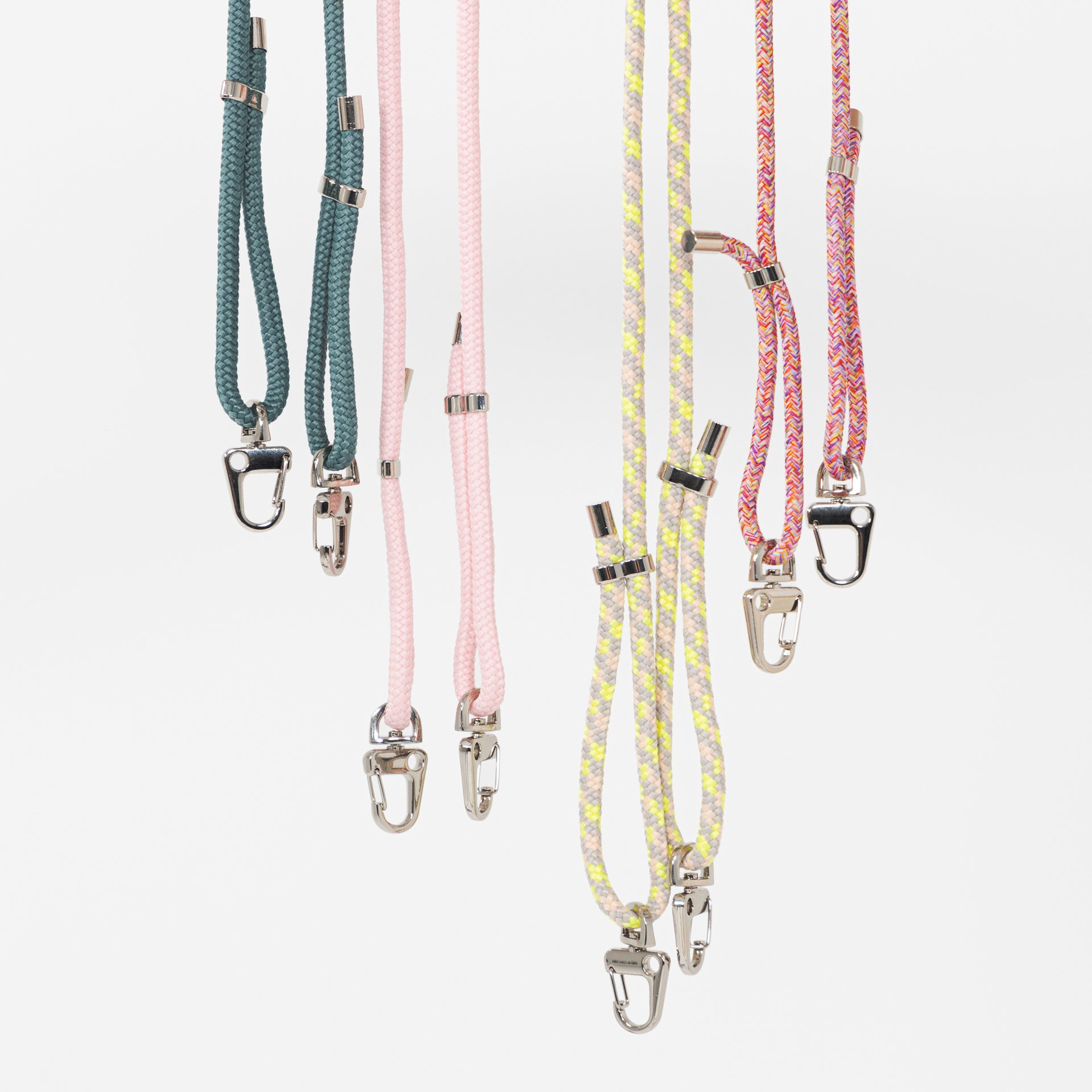 Loop crossbody cords all colours hanging with eachother and no crossbody phone cases connected